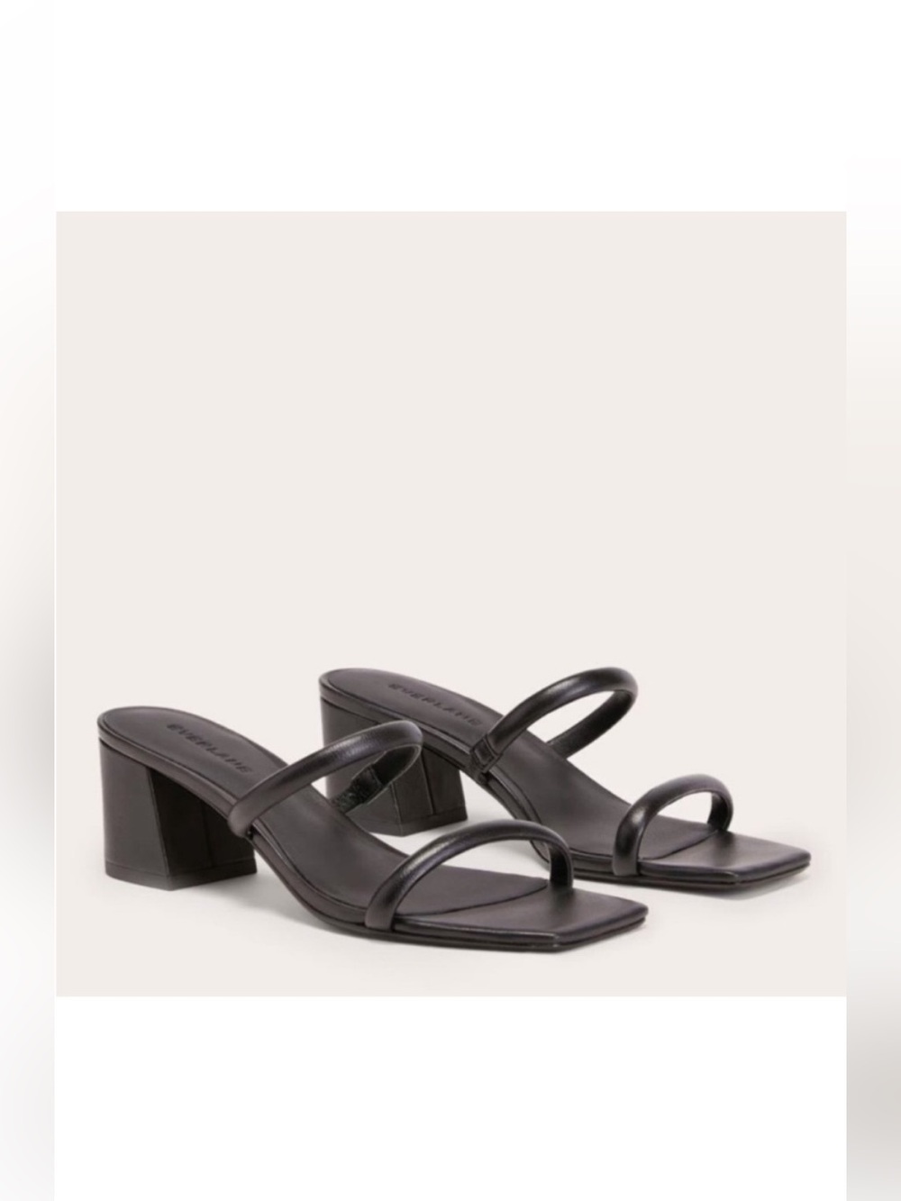 Everlane Shoes 7 Double Strap Heel Sandals Black
